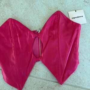NWT Superdown Fuchsia Strapless Corset